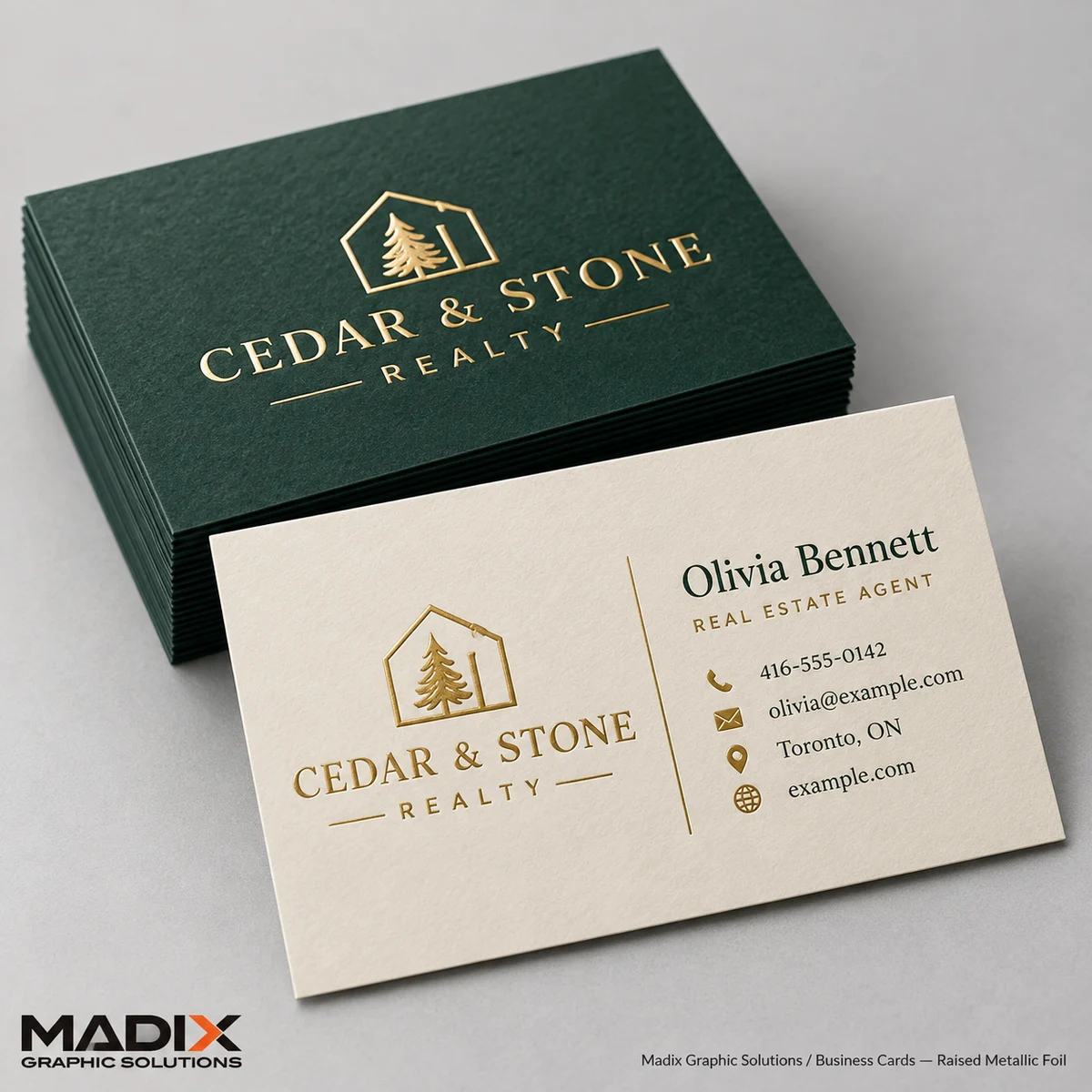 Business Cards, Metallic Foil: Madix business cards sample 1