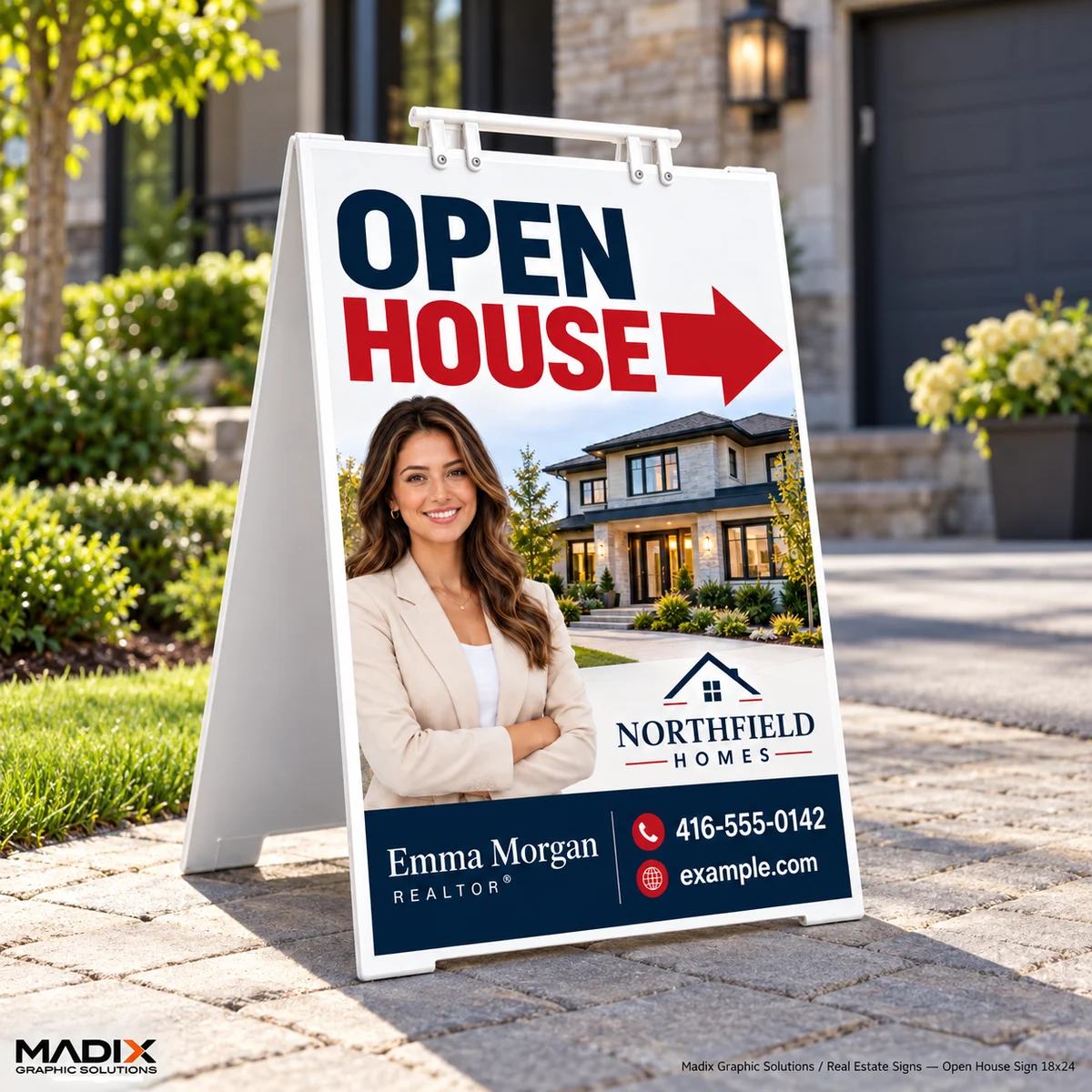Real Estate Signs, Open House 18" × 24": Madix real estate signs sample 1