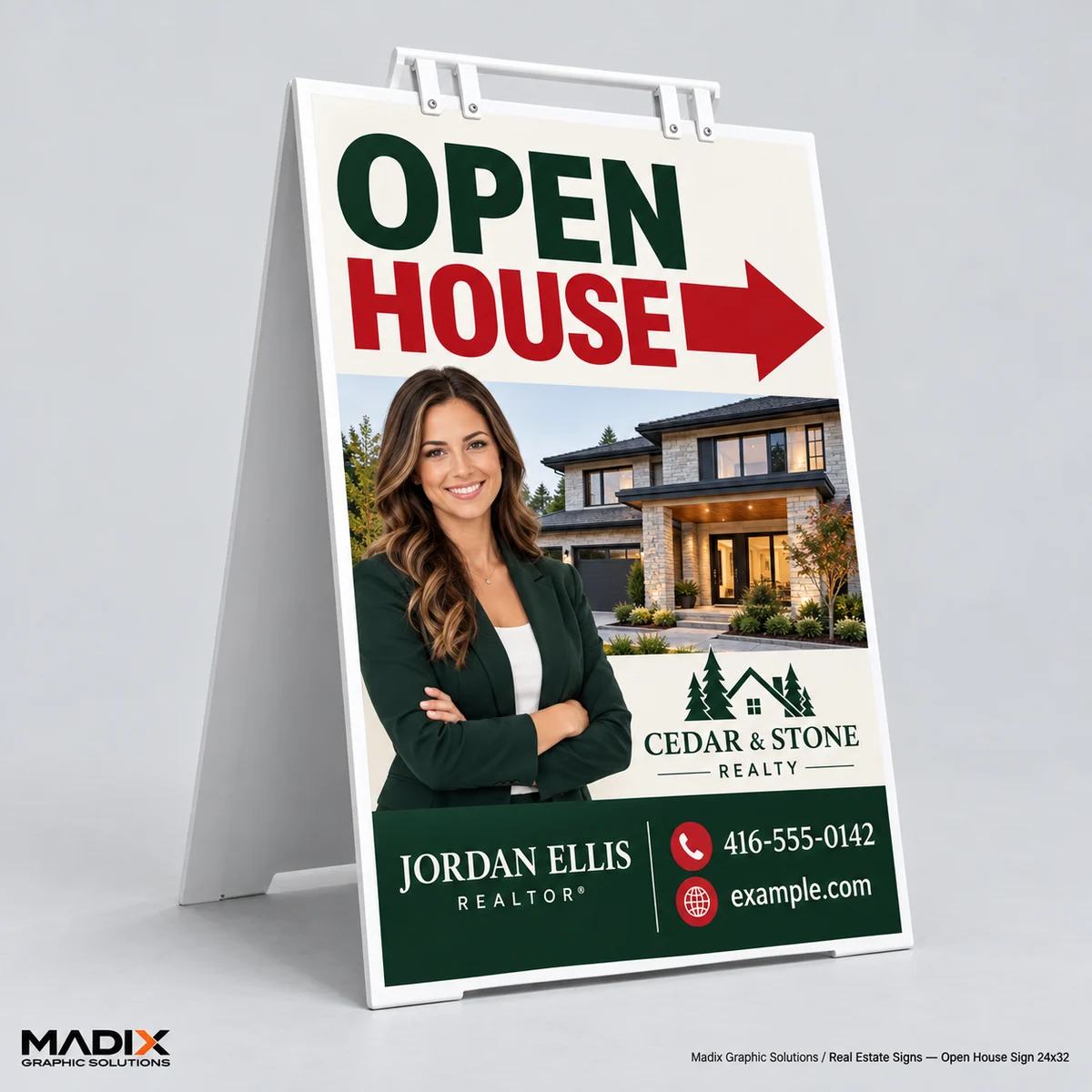 Real Estate Signs, Open House 24" × 32": Madix real estate signs sample 2
